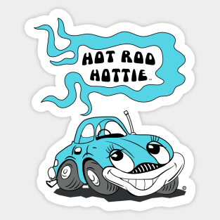 Cartoon race car, Hot Rod Hottie, Morrissey OC Sticker